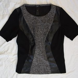 Ann Taylor Medium Petite black and gray top